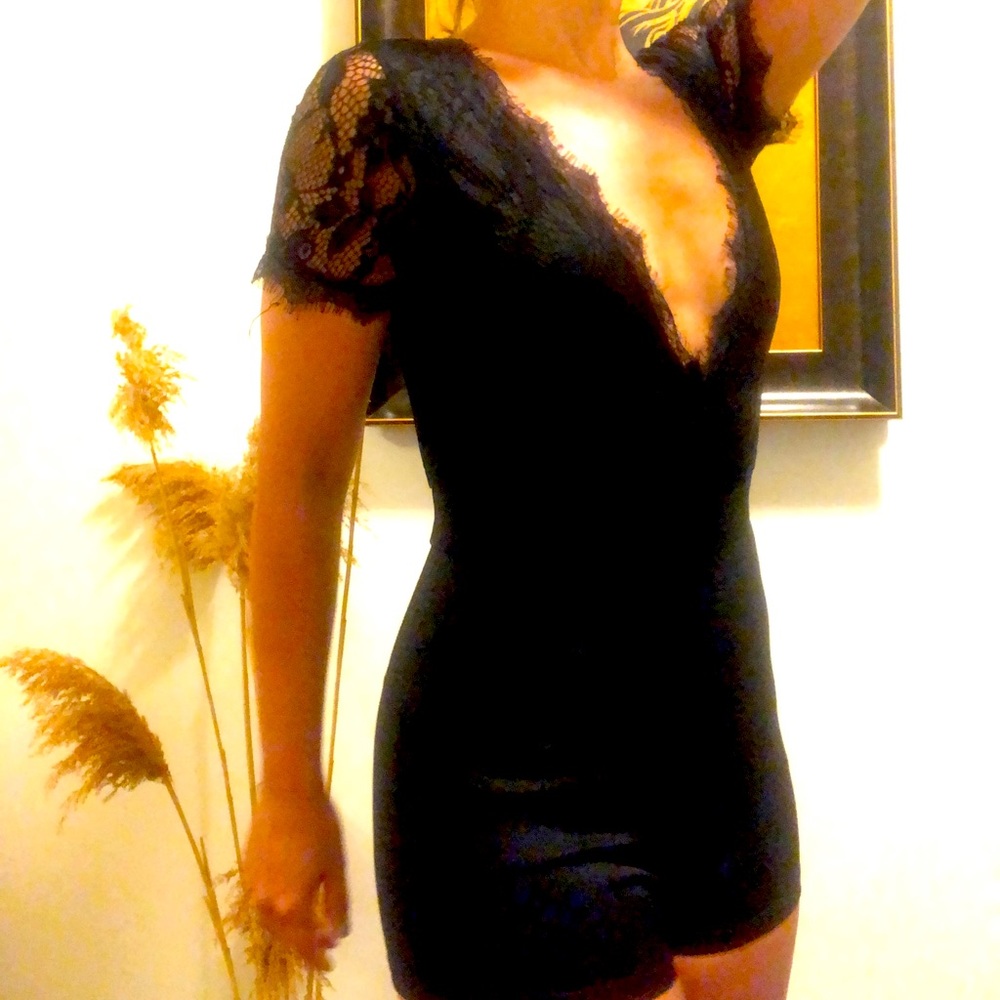 Black Lace Romper (Size XS)